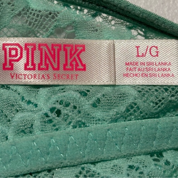 PINK Victoria's Secret Two Toned Mint Lace Bralette Size Large - Picture 6 of 7